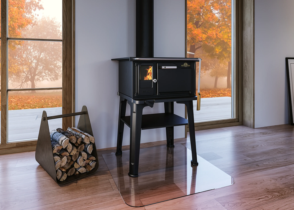 Josef Davidssons JD227 Holzherd auf einem Untergestell aus Gusseisen